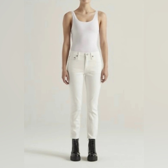 Edwin Bree Mid Rise Straight Crop Jean NWT Size 24 Optic White - Picture 1 of 10